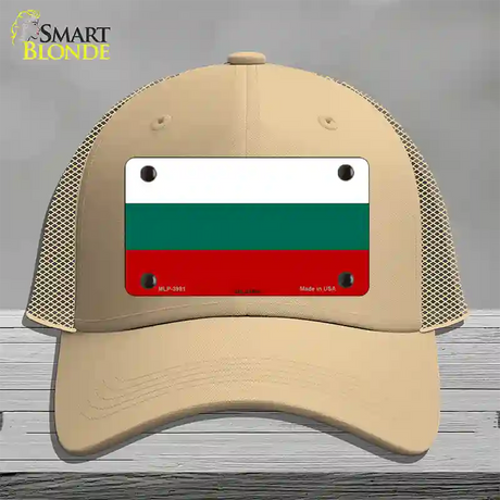 Bulgaria Flag Novelty License Plate Hat Mesh / Khaki