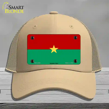 Burkina Faso Flag Novelty License Plate Hat Mesh / Khaki