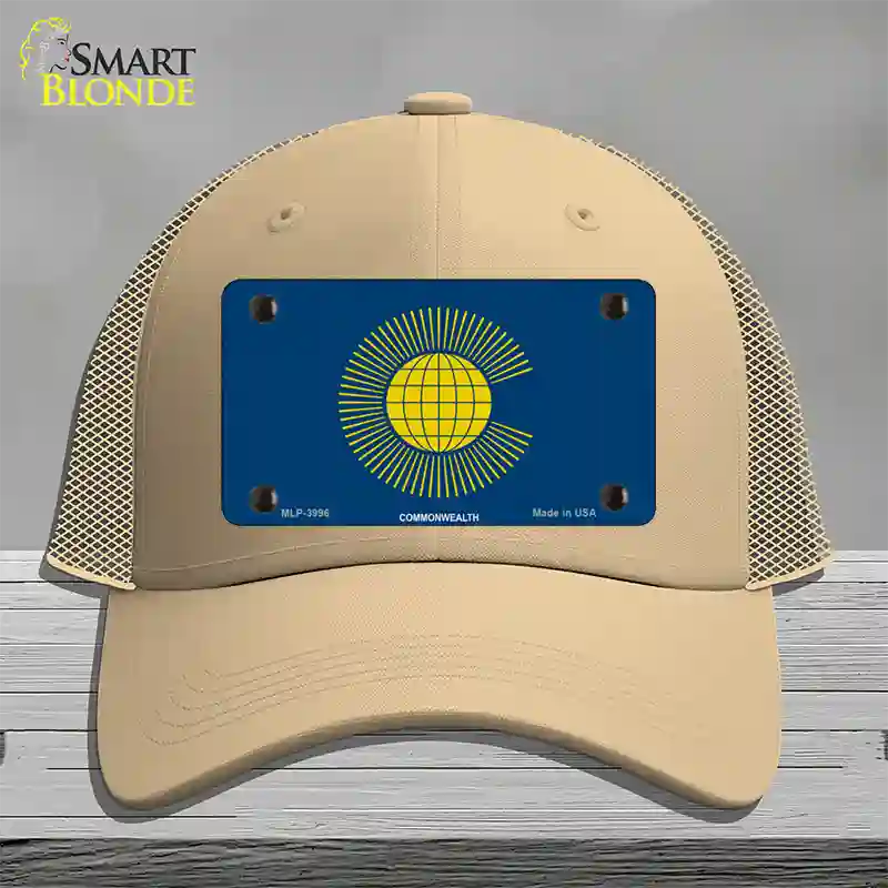 Commonwealth Flag Novelty License Plate Hat Mesh / Khaki