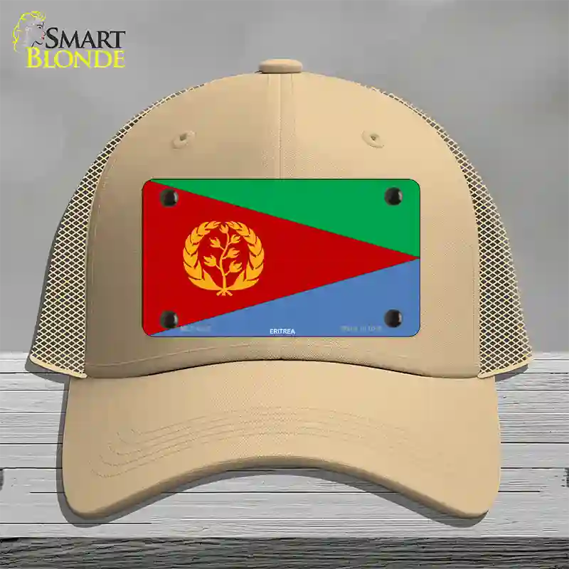 Eritrea Flag Novelty License Plate Hat Mesh / Khaki