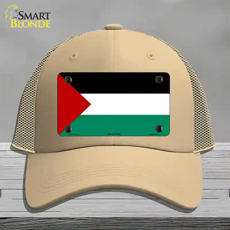 Palestine Country Flag Novelty License Plate Hat Mesh / Khaki