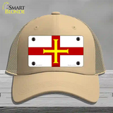 Guernsey Flag Novelty License Plate Hat Mesh / Khaki