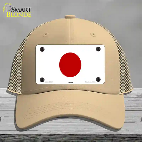 Japan Flag Novelty License Plate Hat Mesh / Khaki