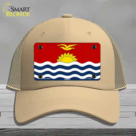 Kiribati Flag Novelty License Plate Hat Mesh / Khaki