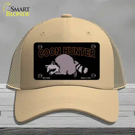 Coon Hunter Novelty License Plate Hat Mesh / Khaki