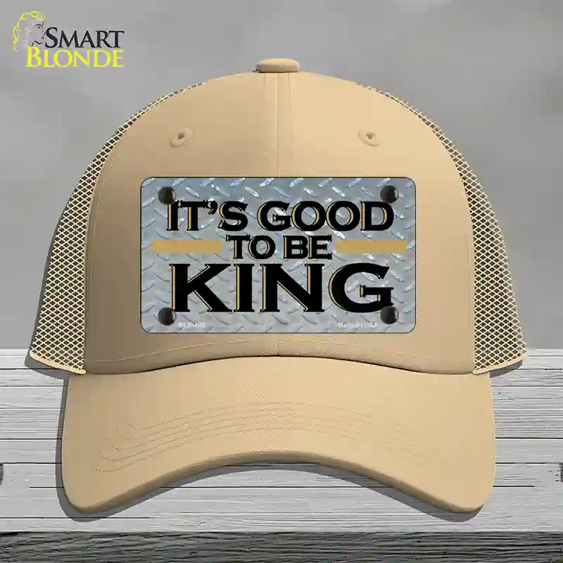 Good To Be King Novelty License Plate Hat Mesh / Khaki