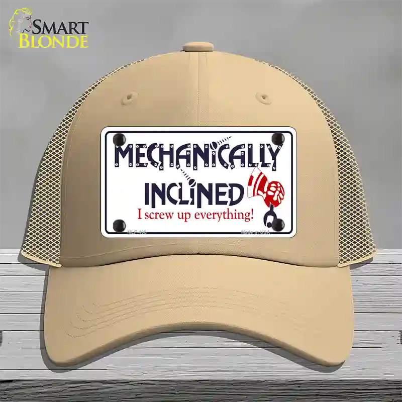 Mechanically Inclined Novelty License Plate Hat Mesh / Khaki