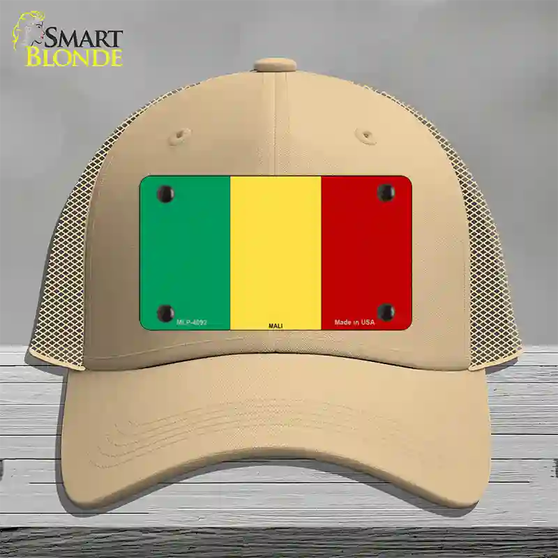 Mali Flag Novelty License Plate Hat Mesh / Khaki