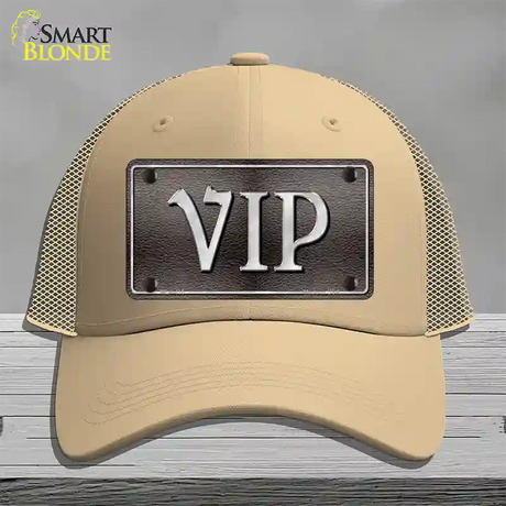 VIP Novelty License Plate Hat Mesh / Khaki