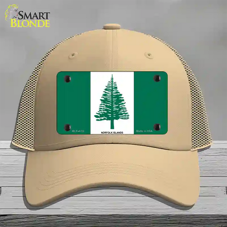 Norfolk Islands Flag Novelty License Plate Hat Mesh / Khaki