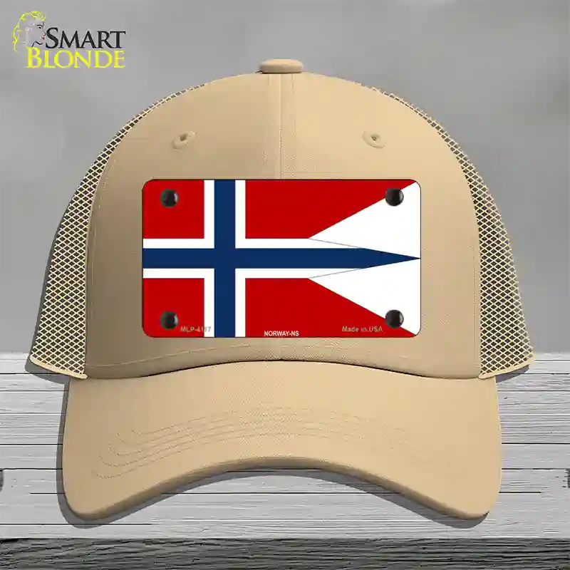 Norway-NS Flag Novelty License Plate Hat Mesh / Khaki