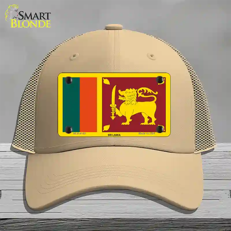 Sri Lanka Flag Novelty License Plate Hat Mesh / Khaki