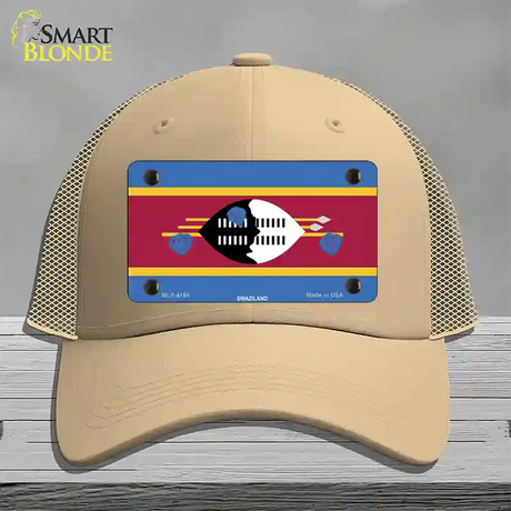 Swaziland Flag Novelty License Plate Hat Mesh / Khaki