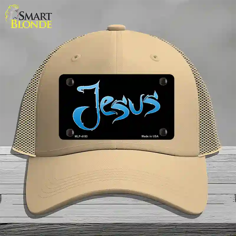 Jesus Novelty License Plate Hat Mesh / Khaki