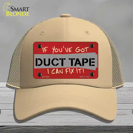 Duct Tape Novelty License Plate Hat Mesh / Khaki