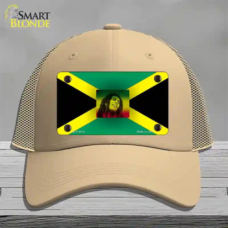 Jamaica Flag Bob Marley Novelty License Plate Hat Mesh / Khaki