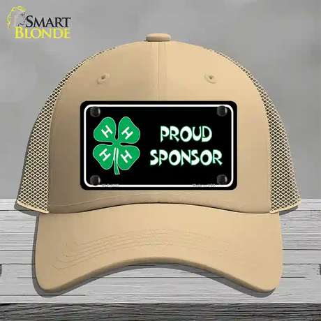 4-H Proud Sponsor Novelty License Plate Hat Mesh / Khaki