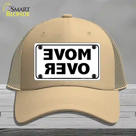 Move Over White Novelty License Plate Hat Mesh / Khaki