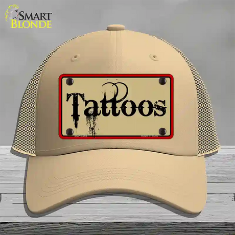 Tattoos Novelty License Plate Hat Mesh / Khaki