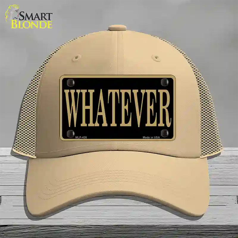 Whatever Novelty License Plate Hat Mesh / Khaki