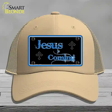 Jesus Is Coming Novelty License Plate Hat Mesh / Khaki