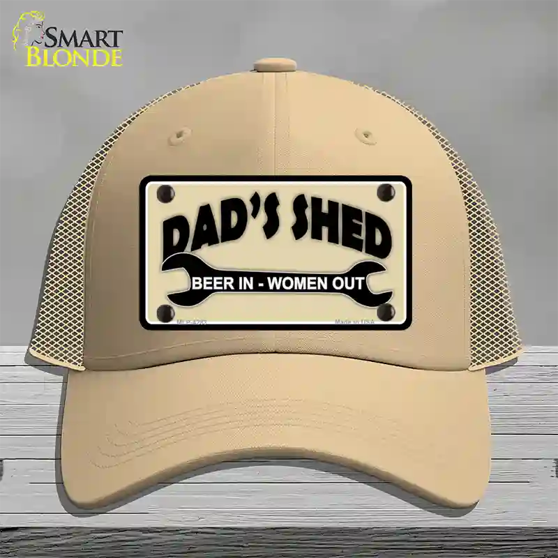 Beer In Women Out Novelty License Plate Hat Mesh / Khaki