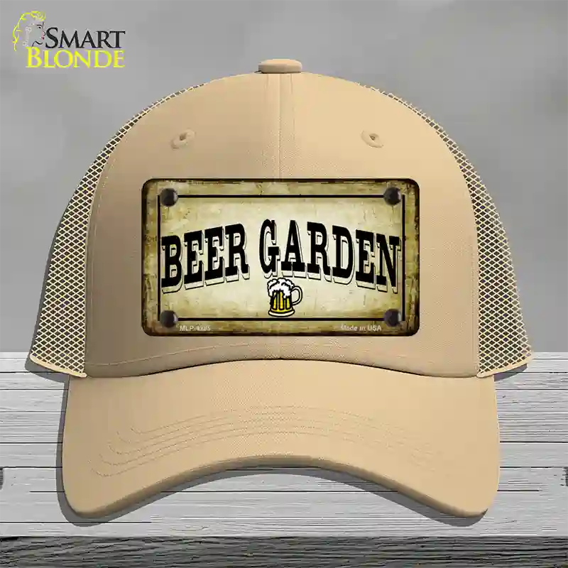 Beer Garden Novelty License Plate Hat Mesh / Khaki