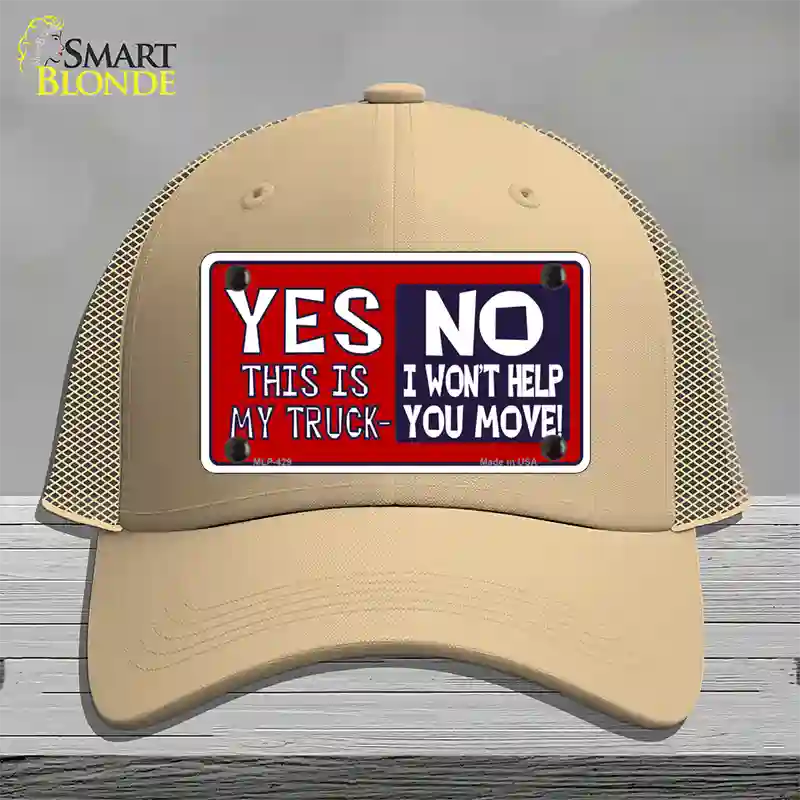 Yes This Is My Truck Novelty License Plate Hat Mesh / Khaki