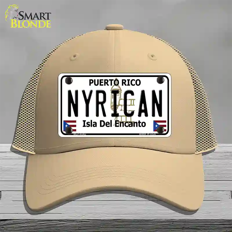 Nyrican Puerto Rico Novelty License Plate Hat Mesh / Khaki