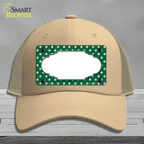 Scallop Green White Polka Dot Novelty License Plate Hat Mesh / Khaki