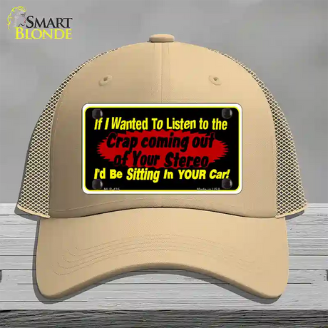 The Crap From Your Stereo Novelty License Plate Hat Mesh / Khaki