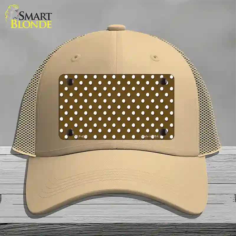 Brown Polka Dot Novelty License Plate Hat Mesh / Khaki