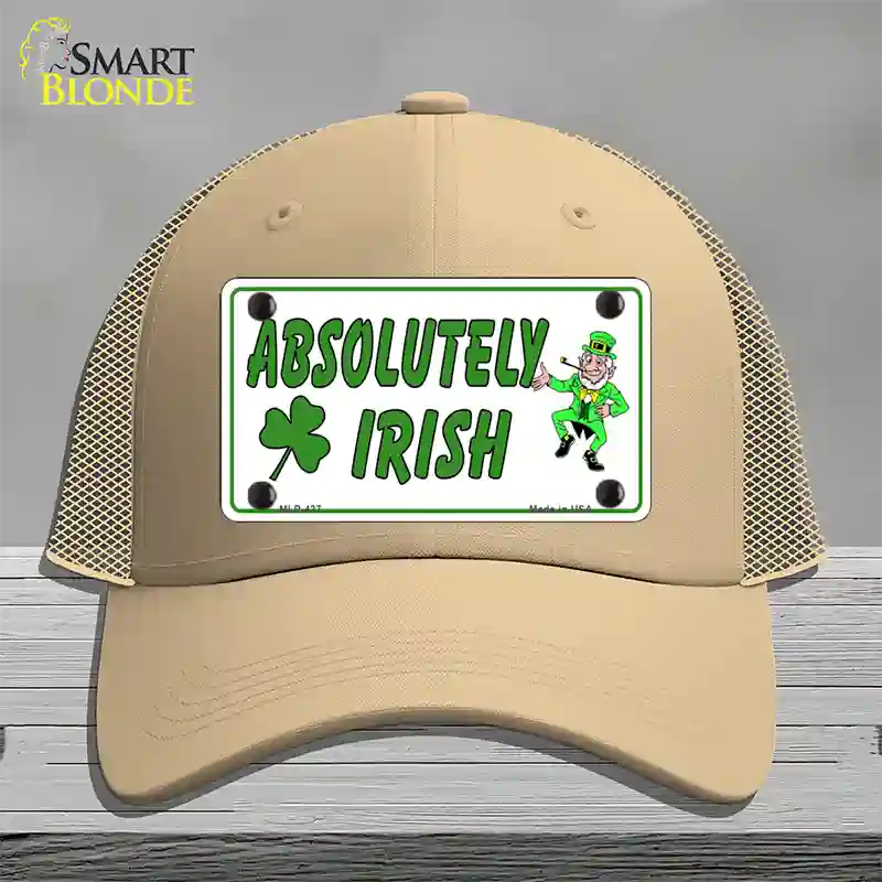 Absolutely Irish Novelty License Plate Hat Mesh / Khaki