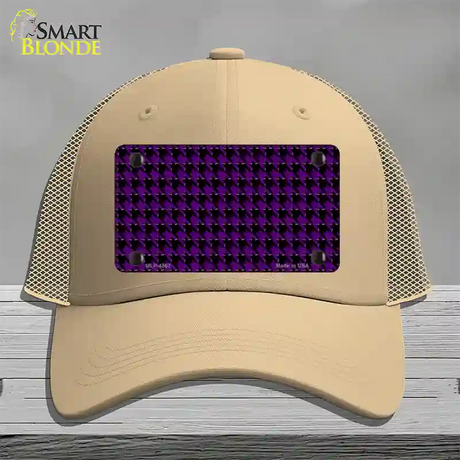 Purple Black Houndstooth Novelty License Plate Hat Mesh / Khaki