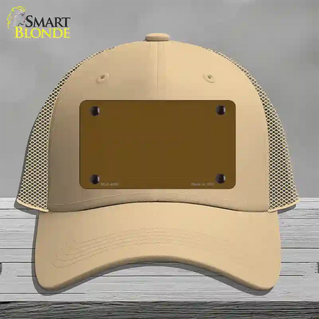 Brown Solid Novelty License Plate Hat Mesh / Khaki