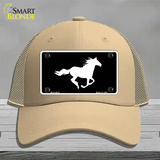 Running Horse Novelty License Plate Hat Mesh / Khaki