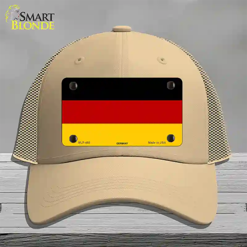 Germany Flag Novelty License Plate Hat Mesh / Khaki