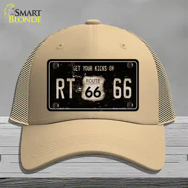 Route 66 Get Your Kicks Novelty License Plate Hat Mesh / Khaki