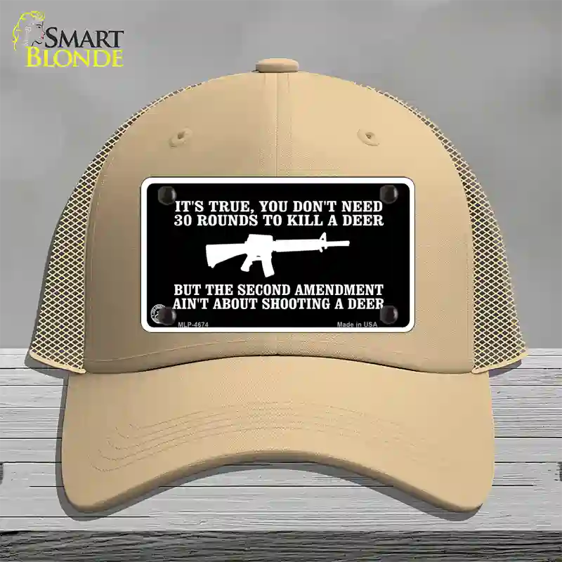 Aint About Shooting A Deer Novelty License Plate Hat Mesh / Khaki