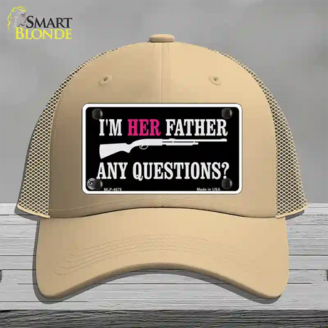 Im Her Father Novelty License Plate Hat Mesh / Khaki