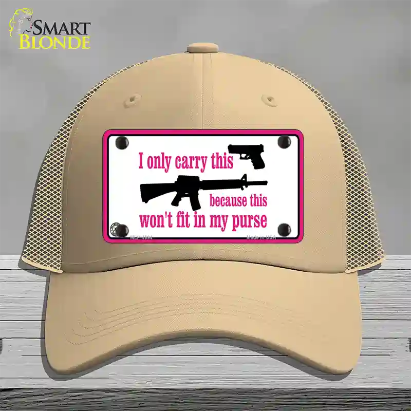 I Carry This Gun Novelty License Plate Hat Mesh / Khaki