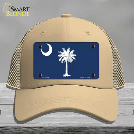 South Carolina State Flag Novelty License Plate Hat Mesh / Khaki