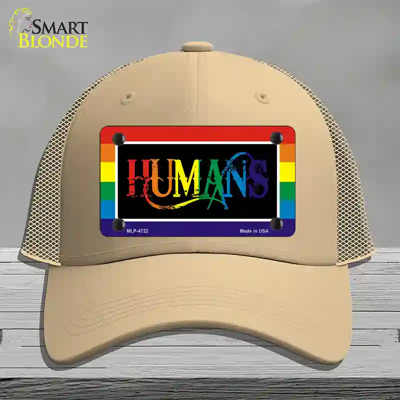 Humans Novelty License Plate Hat Mesh / Khaki