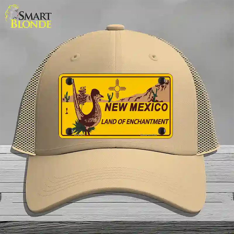 Roadrunner New Mexico Novelty License Plate Hat Mesh / Khaki