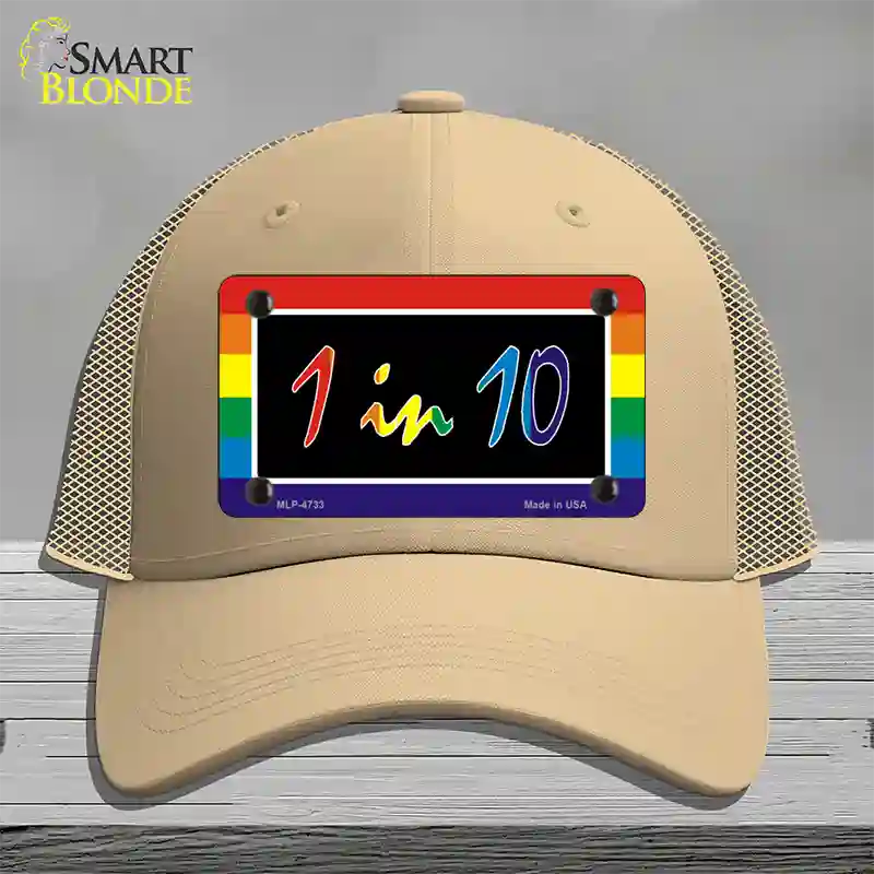 1 In 10 Novelty License Plate Hat Mesh / Khaki