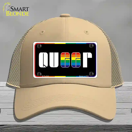 Queer Novelty License Plate Hat Mesh / Khaki