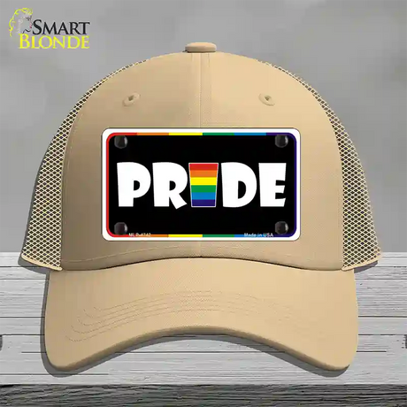 Pride Novelty License Plate Hat Mesh / Khaki