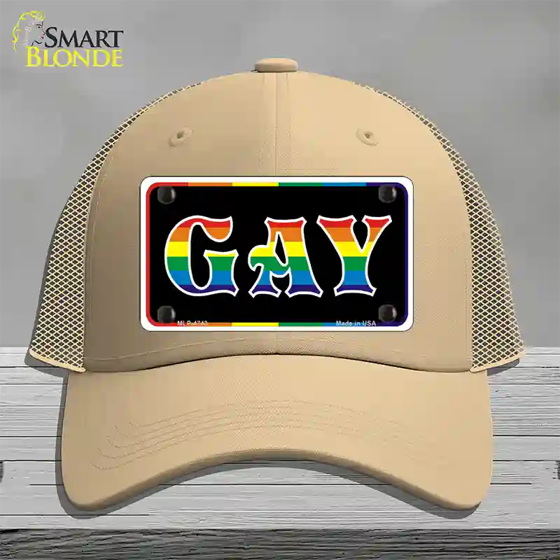 Gay Novelty License Plate Hat Mesh / Khaki