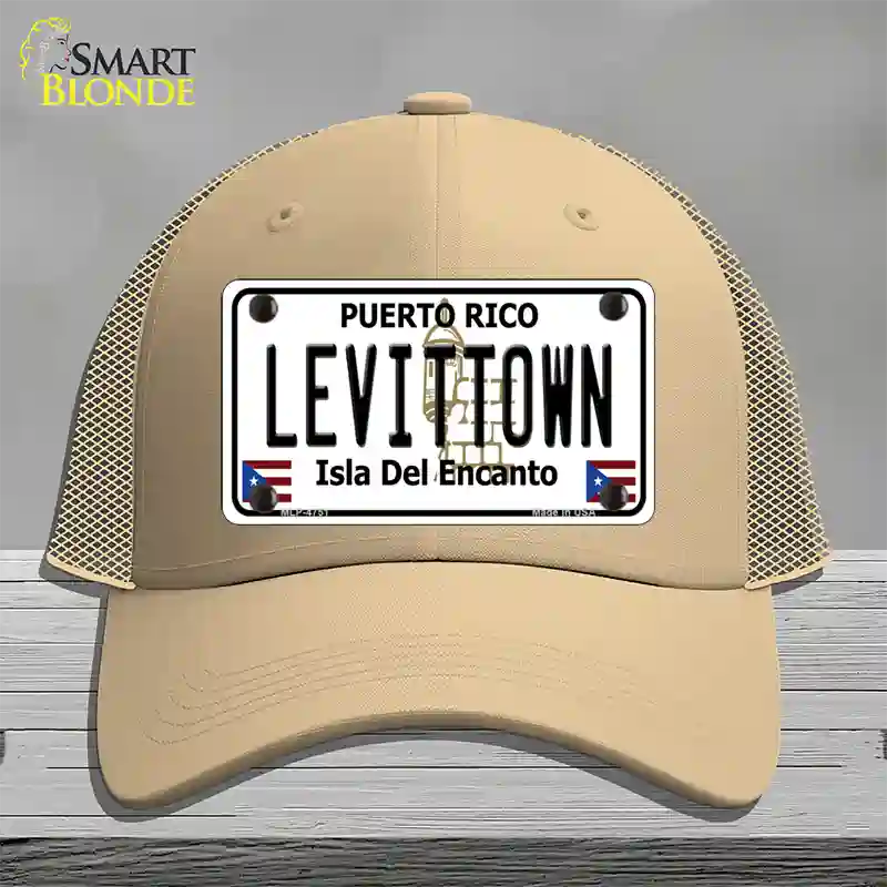 Levittown Puerto Rico Novelty License Plate Hat Mesh / Khaki