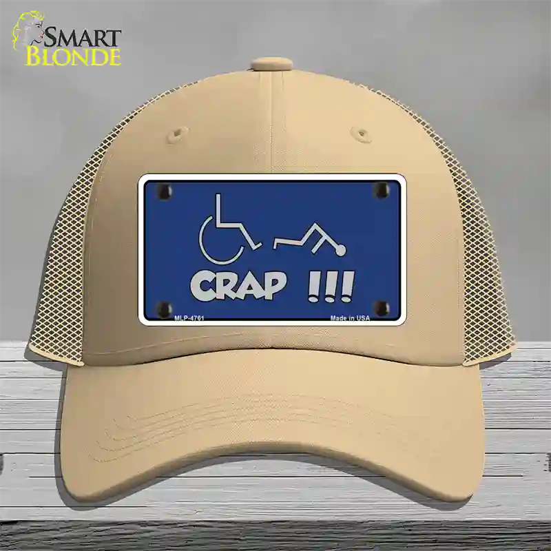 Handicap Crap Logo Novelty License Plate Hat Mesh / Khaki